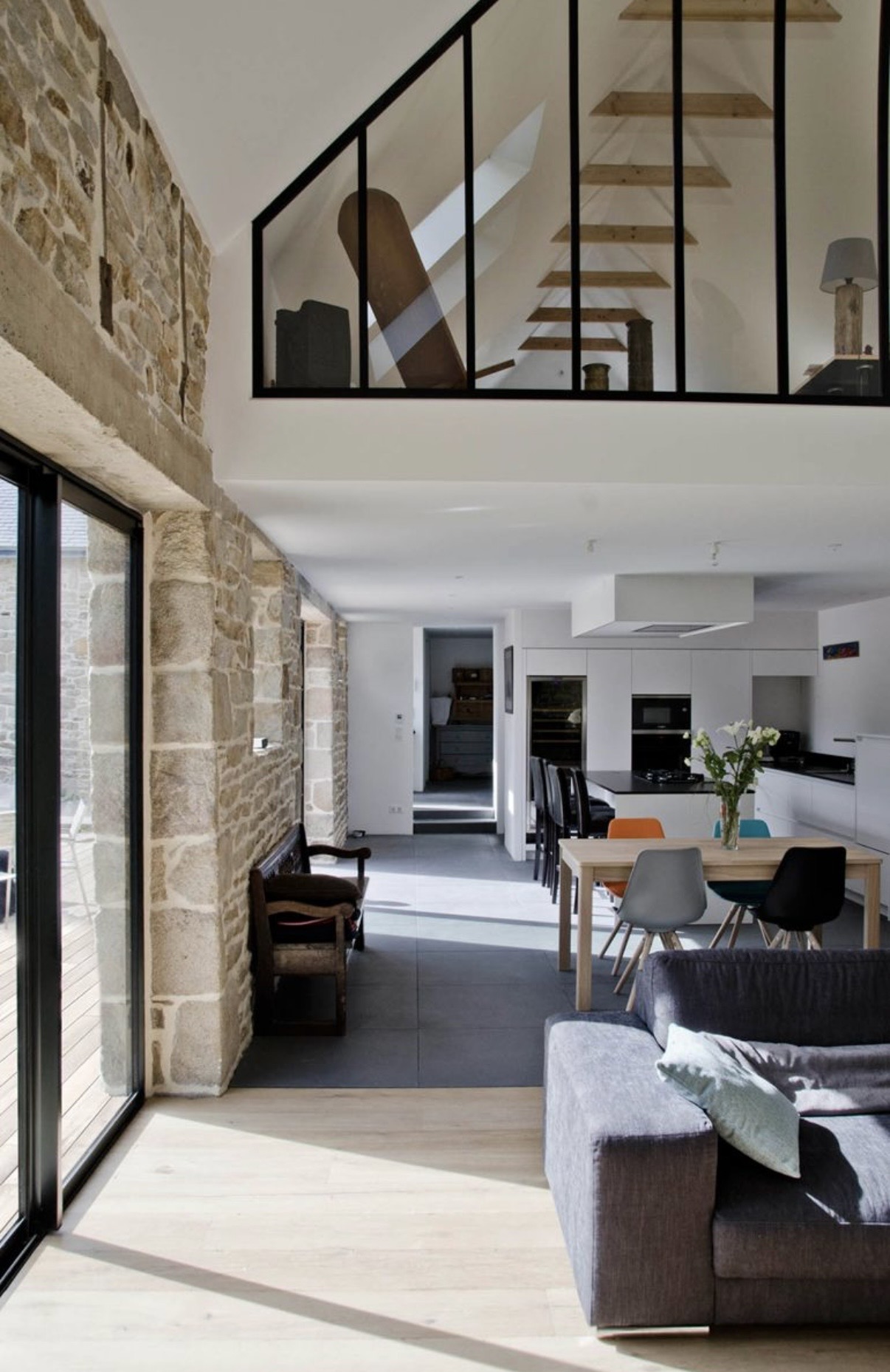 Nouvelle pièce de vie créée après extension de maison
